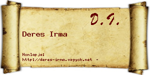 Deres Irma névjegykártya