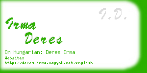 irma deres business card